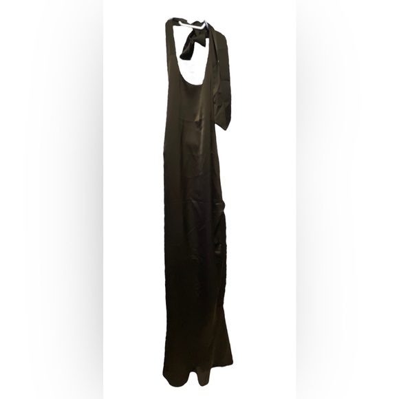Satin Ruched Halter Maxi Dress - Picture 5 of 10